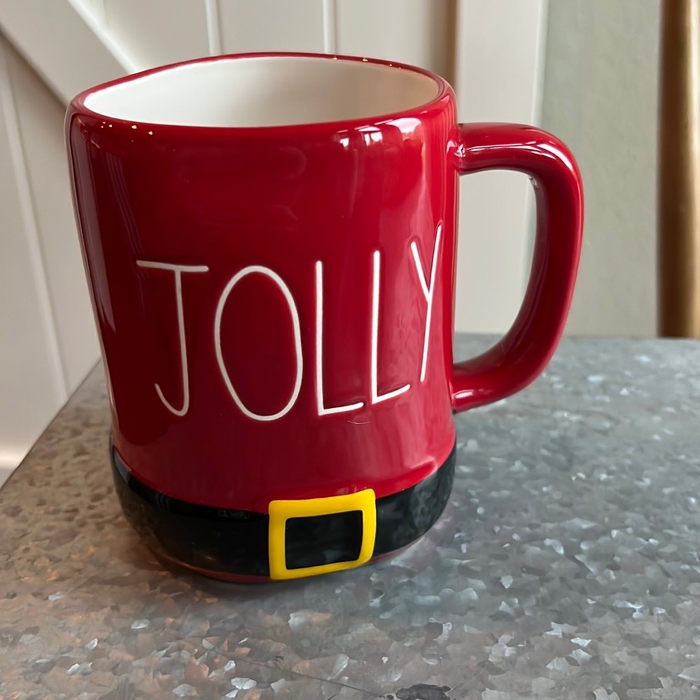 Rae Dunn Large Jolly Santa Christmas Coffee Mug NEW